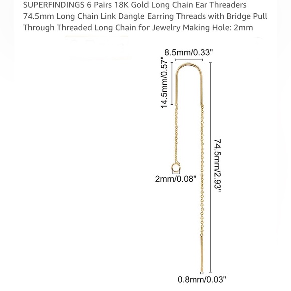 18k Gold Plated Earring Threads with Dangling Bee and Honey Comb Pendant - Picture 3 of 10